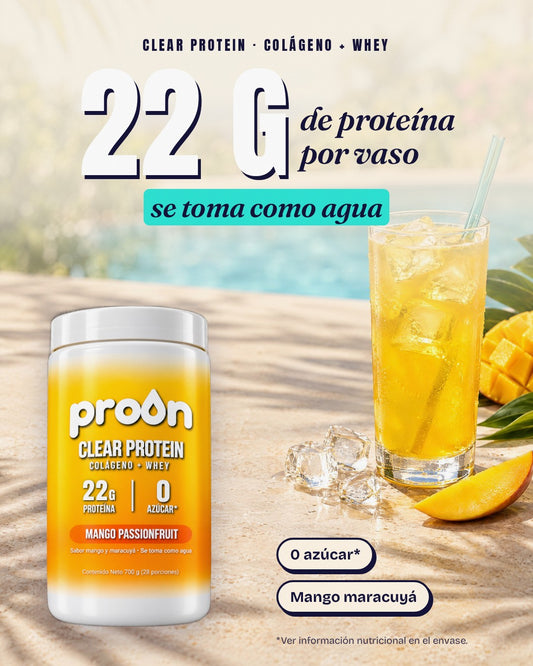 Proon: 22 g de proteína por vaso, se toma como agua